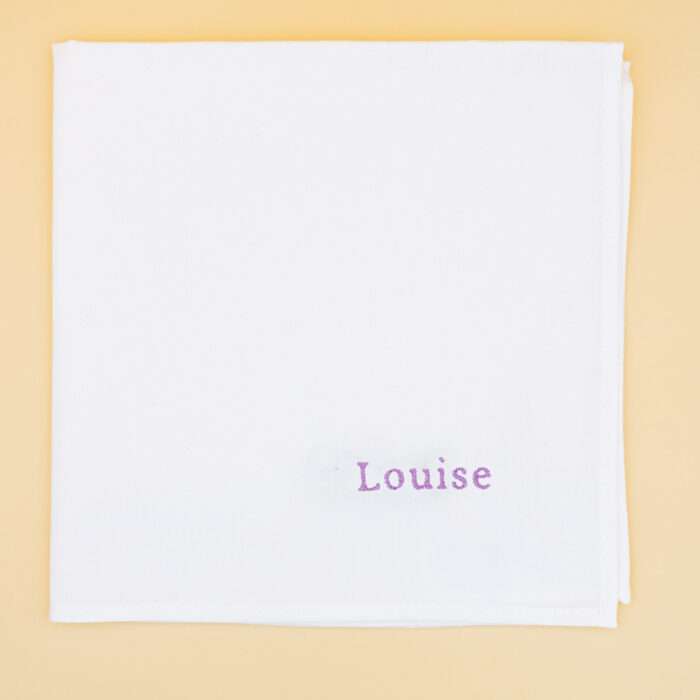 Mouchoir brodé violet