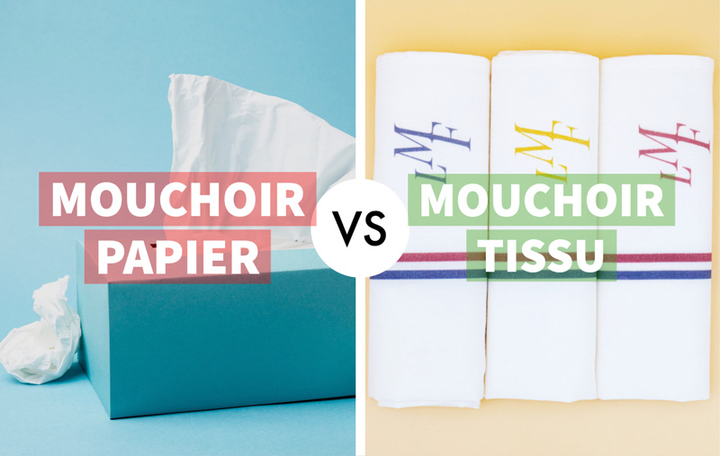 Mouchoirs en tissu VS Mouchoirs en papier - Le Mouchoir Français