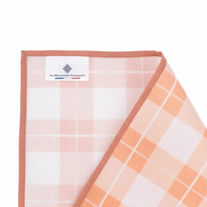 Mouchoir en tissu à carreaux orange France