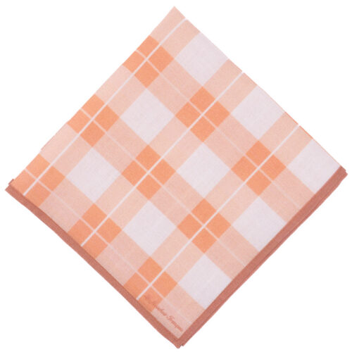 Mouchoir en tissu à carreaux orange