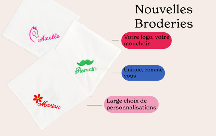 L'iconique - mouchoir brodé avec un logo