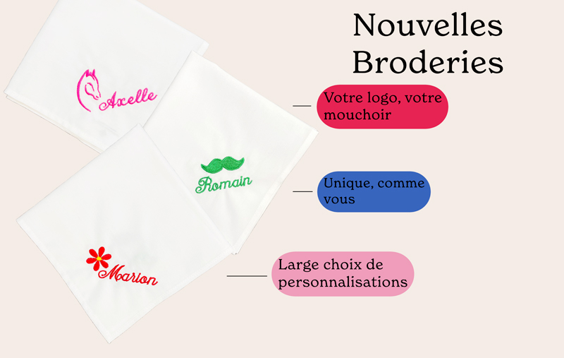 L'iconique - mouchoir brodé avec un logo