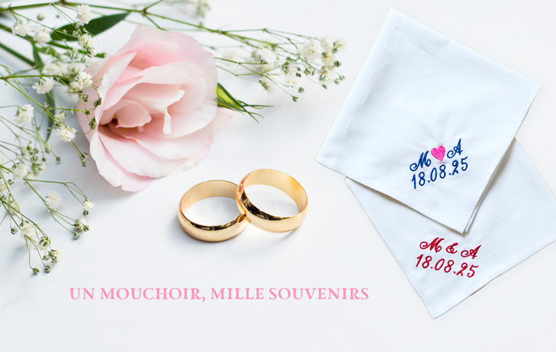 Mouchoirs brodés de mariage