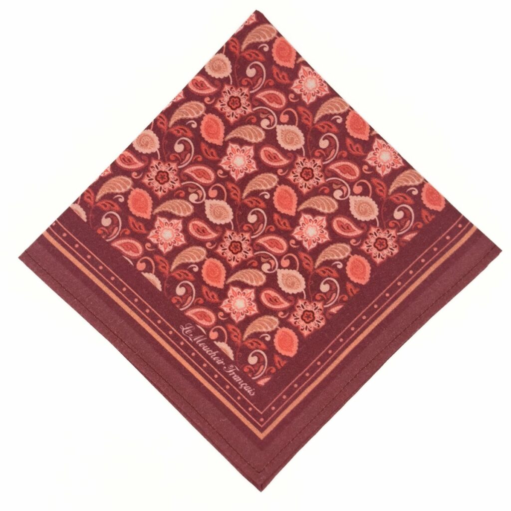 Mouchoir en tissu de luxe - L'Élégant - Rouge Grenat